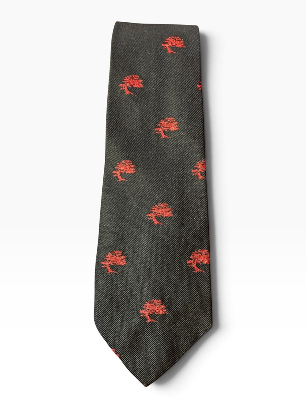 Robert Talbott 100% Silk Tie NavyRed Windswept Cypress Tree Woven in England